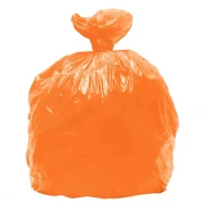 Мешки мусорные ПВД 70*110, 120 л, оранжевые (в пластах)