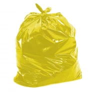Мешки мусорные ПВД 90*110, 60 мкм, 160 л, желтые (в пластах)