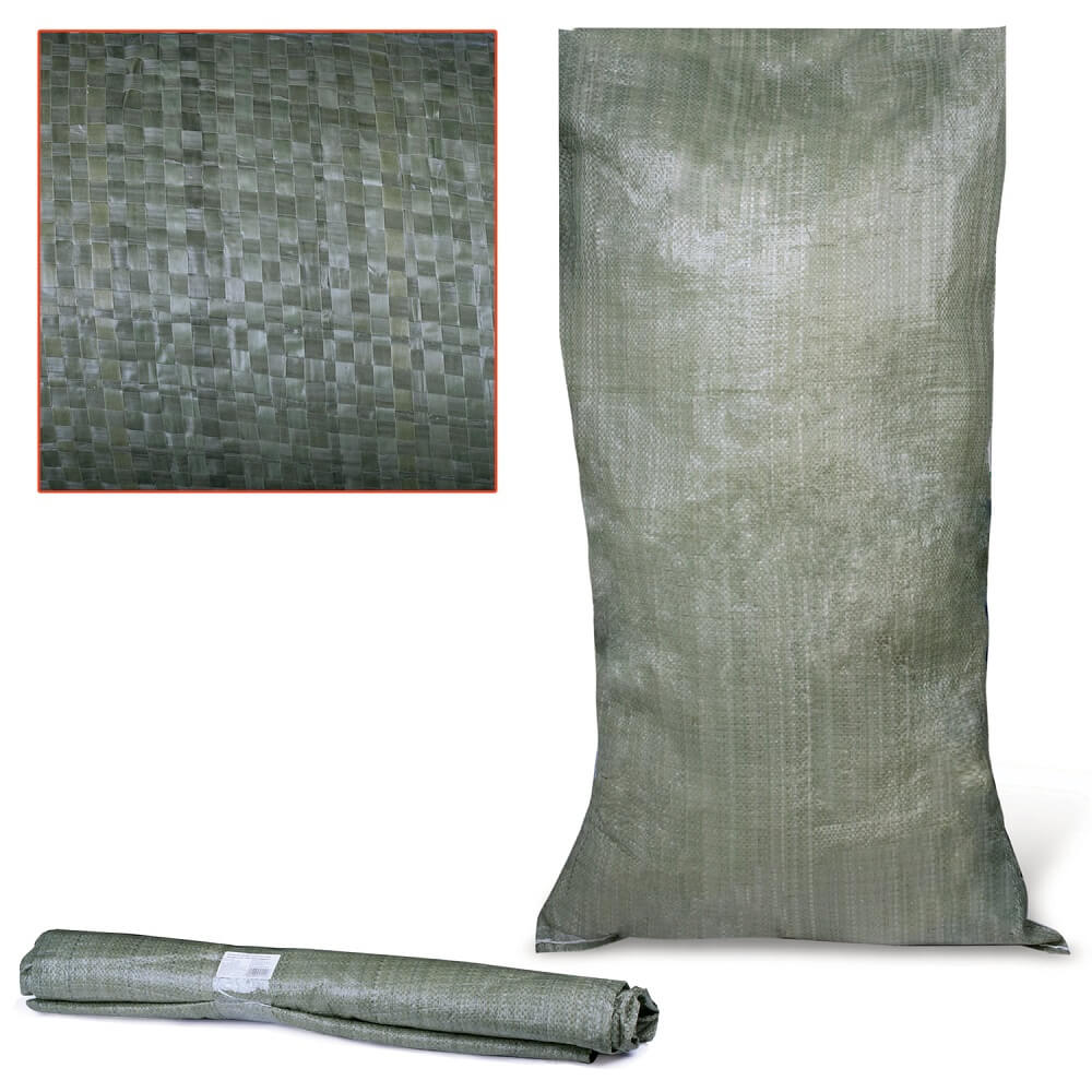 Мешки полипропиленовые, зеленые 55х95 см, 30 кг