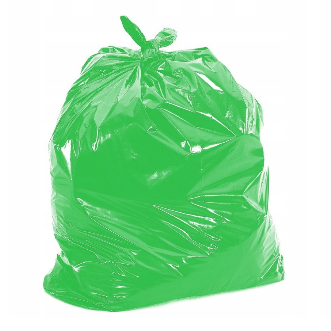 Мешки для мусора ПВД 70x110 см, 60 мкм, 120 л, зеленые (в пластах)