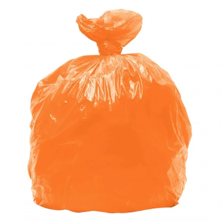 Мешки мусорные ПВД 90*110, 160 л, оранжевые (в пластах)